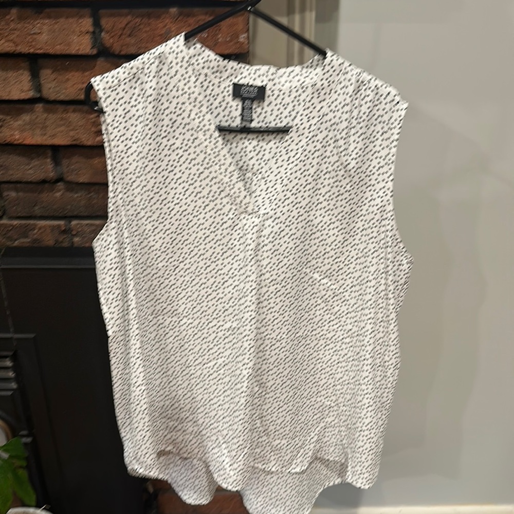 Tank top, blouse, black, and white polkadot